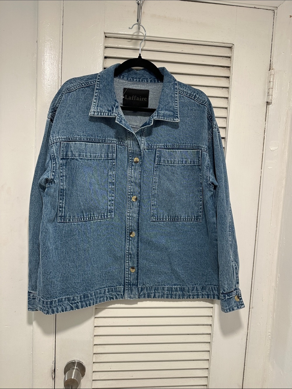 Laffaire Light Wash Denim Button-Up Jacket
